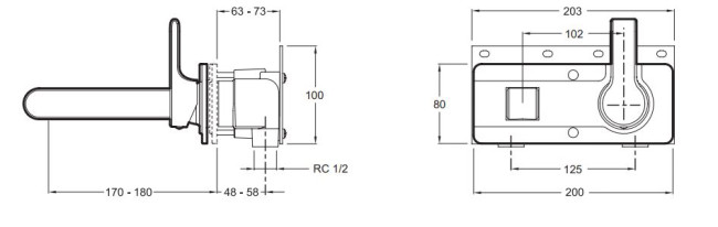 Смеситель Jacob Delafon Singulier E10863-CP для раковины настенный