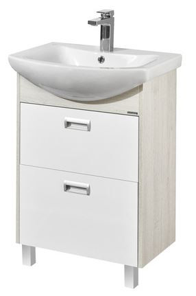 Тумба под раковину Акватон Бекка PRO 60 1A196601BAC20 белая дуб сомерсет