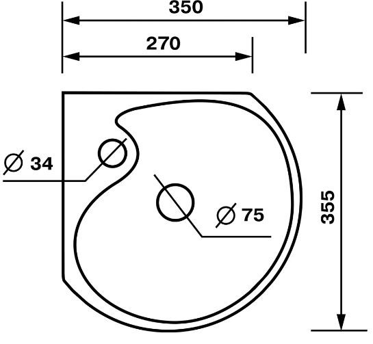Раковина Оскольская Керамика Радуга 41701000505 угловая