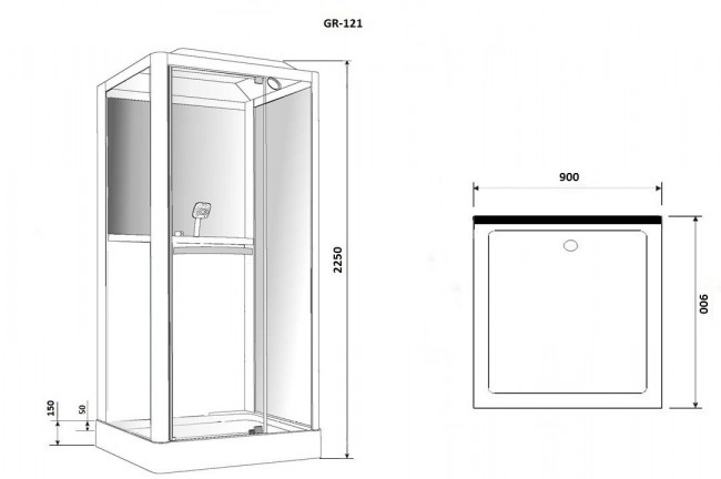 Душевая кабина Grossman GR121 90*90 Душевая кабина Grossman GR121 90*90