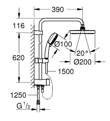 Душевая система Grohe Tempesta Cosmopolitan 27394002