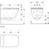 Унитаз подвесной Geberit Smyle Square 500.683.01.1 безободковый с микролифтом