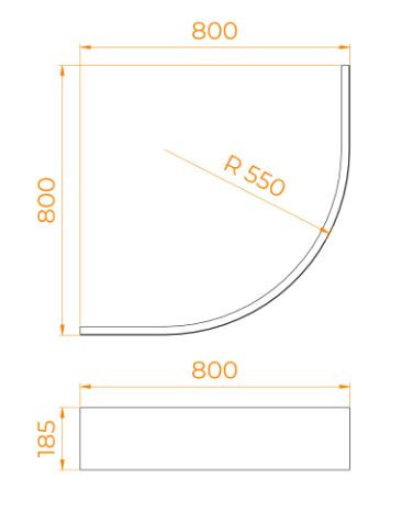 Экран для поддона RGW NР/STYLE-08 80*80 16230410-08 полукруг