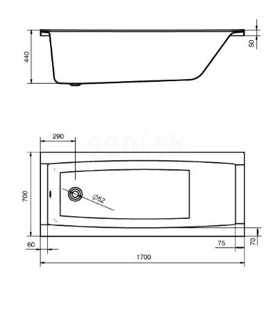 Ванна акриловая Santek Санторини 170*70 1WH302487