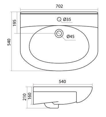 Раковина Santek Лидия 70 1WH110210