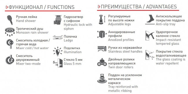 Душевая кабина Timo Standart Т-6615 Black 120*90