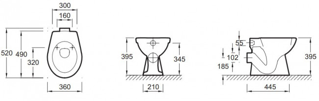 Унитаз напольный Jacob Delafon E1752-00 горизонтальный выпуск