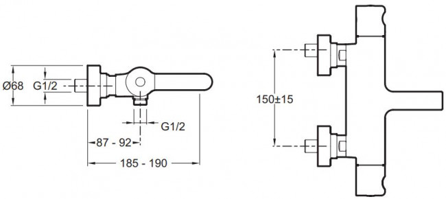 Смеситель Jacob Delafon Singulier E10870-CP для ванны термостат