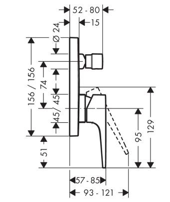 Смеситель Hansgrohe Metropol 74545000 для ванны