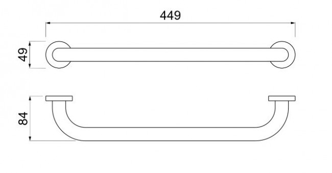 Поручень Aquatek AQ4995CR 45 см хром