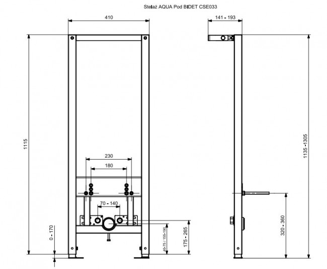 Инсталляция для биде Cersanit Aqua А63385