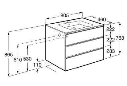 Тумба Roca Gap 80 857553806 белый глянец без раковины