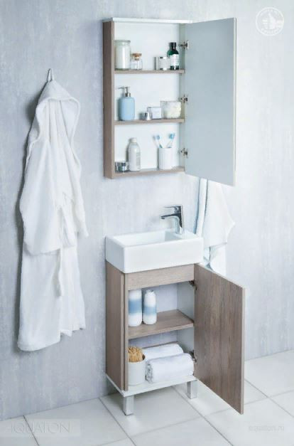 Тумба под раковину Акватон Эмма белый дуб наварра 1A221601EAD80