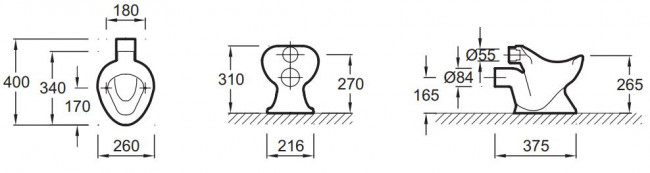 Унитаз детский Jacob Delafon E1445-00 для высокого бачка