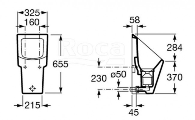 Писсуар Roca Hall 353621000 безводный с картриджем