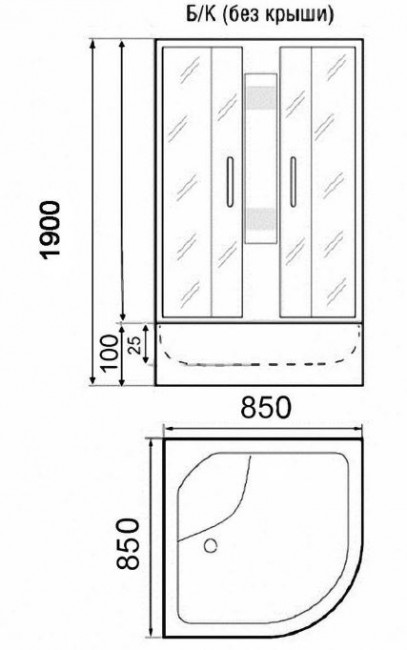 Душевая кабина Parly TMF911 85*85 без крыши