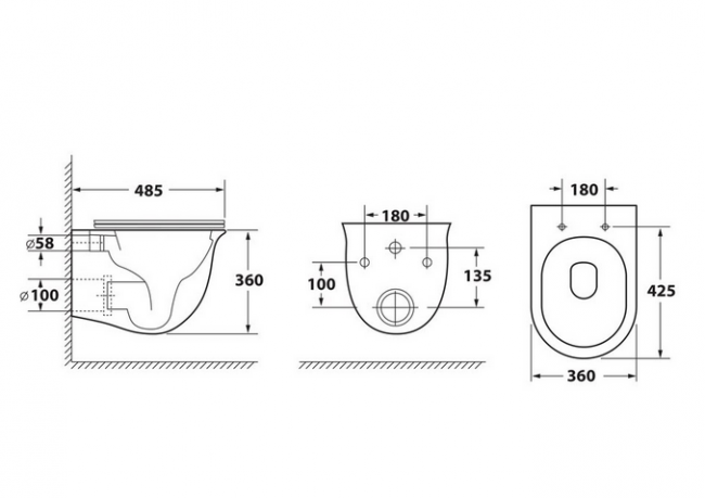 Унитаз подвесной безободковый OWL Eter Cirkel-H с микролифтом OWLT190201