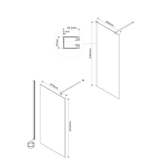 Душевая перегородка Vincea Walk-In 90 VSW-1H900CLB прозрачное
