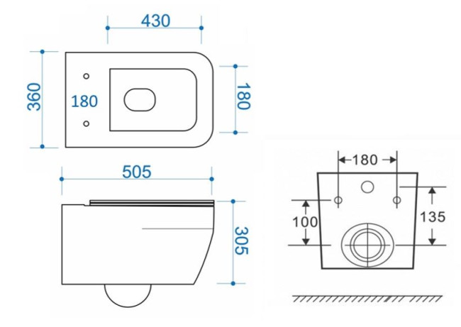 Унитаз подвесной Maretti Katrina KA10PBM20-844 безободковый с микролифтом