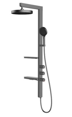 Душевая система Vincea Inspire VSFS-3I11GM вороненая сталь