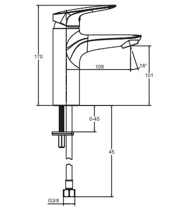 Смеситель Jacob Delafon Elite E32908-CP для раковины