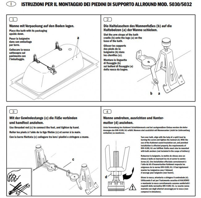 Ножки для ванн Kaldewei 581670000000 модель 5032