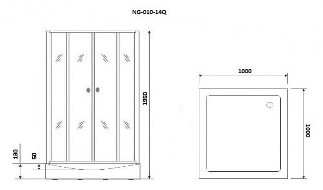 Душевой уголок Niagara NG-010-14Q BLACK 100*100