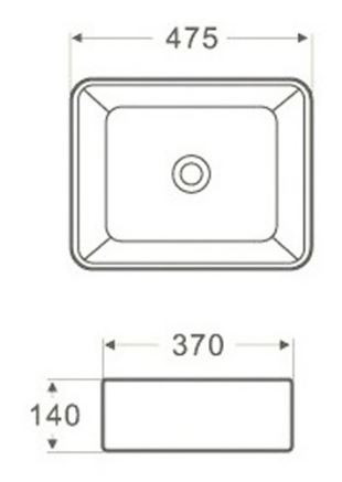 Раковина Azario AZ-2074 47,5*37 накладная