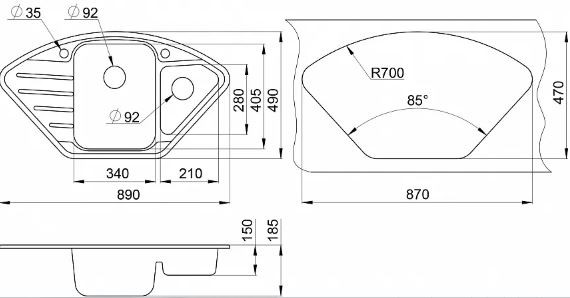 Мойка для кухни Granula 9101 классик