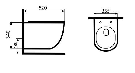 Унитаз подвесной Emmy EY-7001 безободковый с сиденьем микролифт