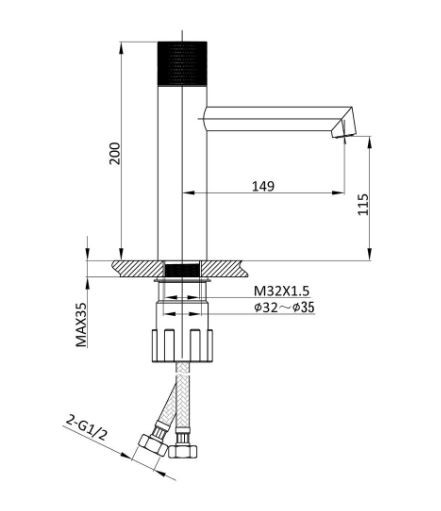 Смеситель Vincea Desire VBF-1D3GM для раковины вороненая сталь