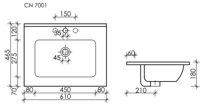 Раковина Ceramicanova Element 61*46,5 CN7001MB мебельная черный матовый