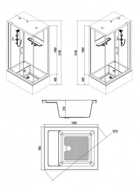 Душевая кабина Esbano ES-129CKRB(L) 120*90 левая