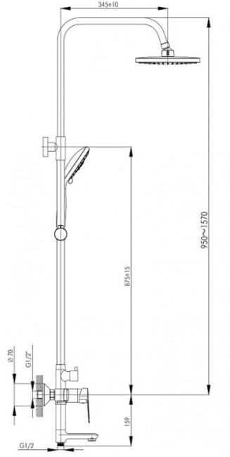 Душевая система Rossinka S35-46