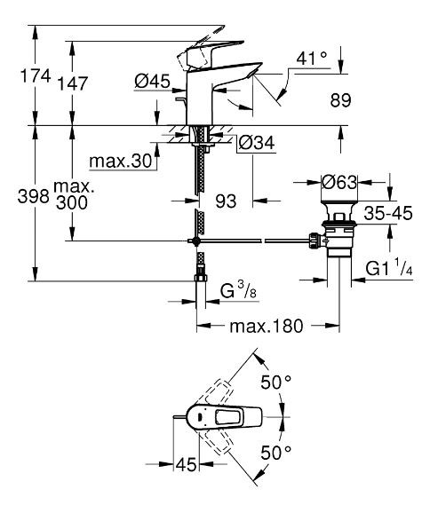 Смеситель Grohe BauLoop New 23335001 для раковины