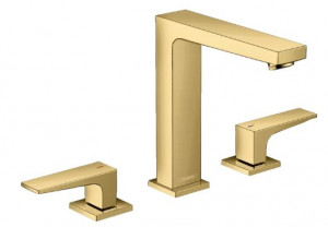 Смеситель Hansgrohe Metropol 32515990 для раковины на три отверстия полированное золото
