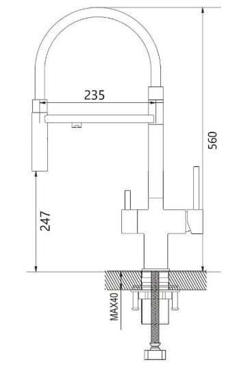 Смеситель Maretti Calabria Gold CAG31RGF18 для кухни с подключением к фильтру золотой сатин