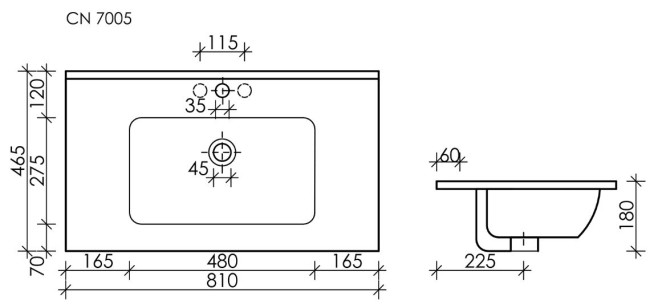 Раковина Ceramicanova Element 81*46,5 CN7005 мебельная белая