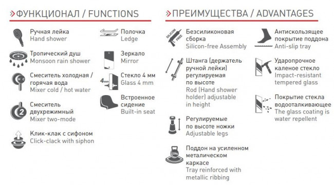 Душевая кабина Timo Eco TE-0790 P 90*90