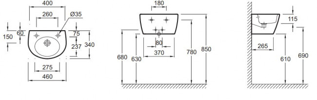 Раковина Jacob Delafon Ove E1567-00