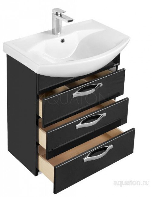Тумба под раковину Акватон Ария 65 Н 1A123401AA950 черная