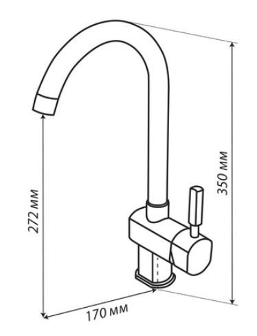 Смеситель Акватон Лиам 1AX003FCXX290 для кухни шампань