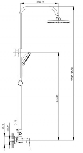 Душевая система Rossinka S35-45