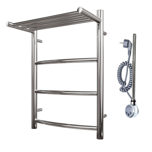 Полотенцесушитель электрический Point Афина PN04156PE П3 500*600 с полкой левый/правый хром