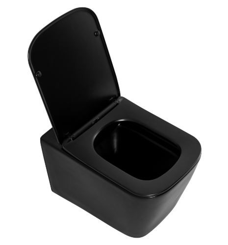 Унитаз подвесной BelBagno Ardente-C BB3202CHR-MB безободковый с микролифтом черный матовый