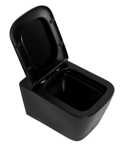 Унитаз подвесной BelBagno Ardente-C BB3202CHR-MB безободковый с микролифтом черный матовый