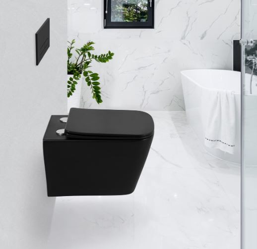 Унитаз подвесной BelBagno Ardente-C BB3202CHR-MB безободковый с микролифтом черный матовый