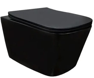 Унитаз подвесной Azario Cascad-Black AZ-2303A-MB смыв Торнадо безободковый черный матовый с микролифтом