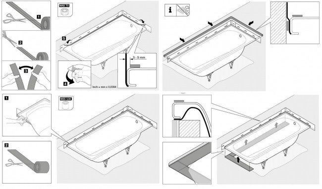 Шумоизоляционный комплект для ванн Kaldewei BWS 687675590000