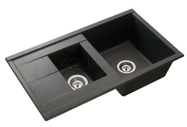 Мойка для кухни Акватон Делия 87 1A716232DE210 две чаши графит